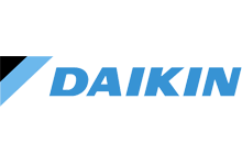 Логотип Daikin — ведущего производителя климатического оборудования и кондиционеров, известного своими инновационными технологиями, энергоэффективностью и высоким качеством продукции.